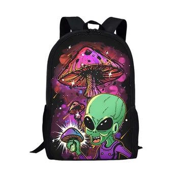  Креативный студенческий рюкзак с рисунком растения и грибов для мальчиков и девочек, рюкзак для путешествий, школьная сумка, многофункциональный рюкзак
