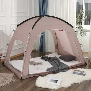  Детский игровой домик, крытая палатка, домашняя кровать для взрослых, Ветрозащитная, теплая и защищенная от комаров Одноместная и двухместная палатка на земле
