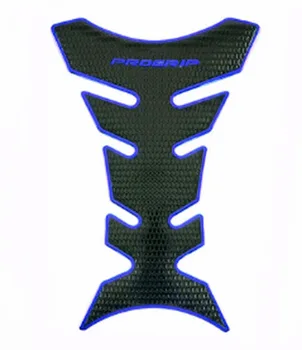  3D наклейка для ЗАЩИТЫ топливного/ бензобака PRO GRIP ПЕРФОРИРОВАННЫЙ глянцевый черный + синий хром 1ШТ