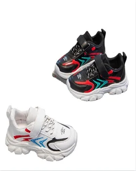  Спортивная обувь для мальчиков, Кожаный Топ, Новинка 2023 года, Детские кроссовки Для бега, Удобная Повседневная обувь на мягкой подошве Для девочек, Размер 25-37