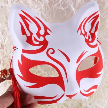  Маска японского кота и лисы Hefeng, половина лица Аниме-Лисы, Может носить пластиковую маску для макияжа с ручной росписью, потому что