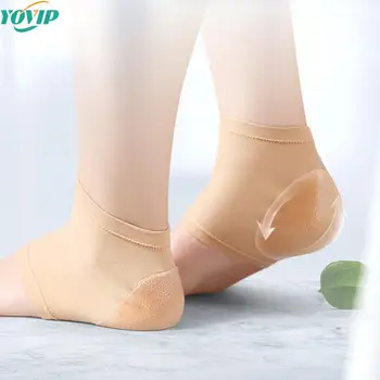 2 шт. защитный чехол для пяток, носки для пяток, силиконовые увлажняющие подушечки для обуви против трещин, унисекс, носок для обезболивания ног, черный