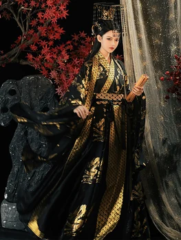  Hanfu Ретро Wei Jin с косым воротником, позолоченные мужские и женские модели в одном стиле CP, китайская весна и осень