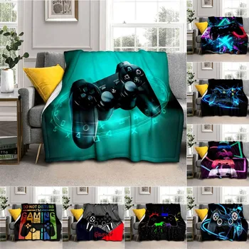  Одеяло с игровым контроллером, геймпад, Фланелевое одеяло, супер Мягкие флисовые игровые пледы для дивана в спальне, подарок для мальчика и девочки