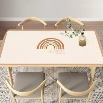  Скандинавский минималистичный коврик для стола из мягкого стекла, Пластиковая крышка для обеденного стола и журнального столика, настраиваемая Бесплатная доставка, отправка в рулоне