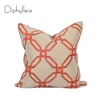  Геометрический чехол для подушки Diphylleia Эксклюзивный Дизайн, Вышитая Роскошная Квадратная Наволочка для гостиной, украшение кресла для салона