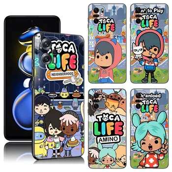  Игровой Чехол Для Телефона Toca Life World Для Xiaomi POCO X3 X4 NFC F5 M2 M3 M4 M6 X5 Pro F3 F4 GT 5G C31 C55 M5S Черный Силиконовый Чехол