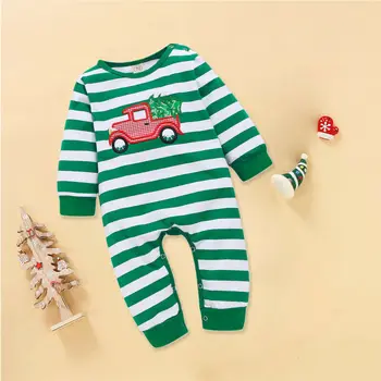 Pudcoco / Новые хлопковые рождественские пижамы для новорожденных мальчиков и девочек, ползунки, комбинезон, одежда, наряд