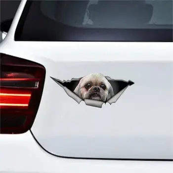  3D наклейка на автомобиль Shih tzu Забавная наклейка для домашних собак Креативные Модифицированные наклейки Водонепроницаемое украшение для стайлинга автомобилей Виниловое окно грузовика фургона