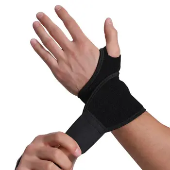  2шт Регулируемый наручный бандаж из эластичной ткани, Дышащий протектор для запястья, Черный Легкий ремешок для фиксации пальцев для женщин