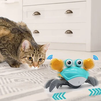 Интеллектуальная игрушка для кошек, интерактивный кот-краб, обучающая вокалу игрушка для собак, музыка для кошек, гравитационный мяч, игра щенка котенка.