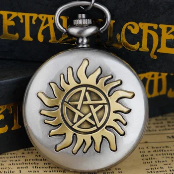  Карманные часы в стиле стимпанк с пятью угловыми звездами, ожерелье, подвеска, часы с цепочкой для свитера, мужские часы-брелки