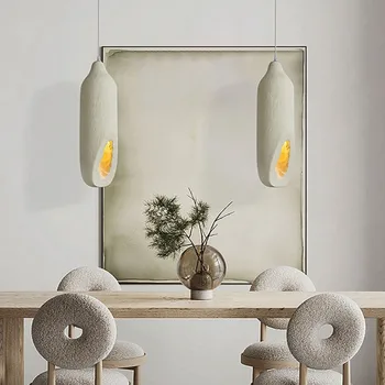  Дизайнерская светодиодная люстра для ресторана Wabi Sabi Wind, креативная модель гостиной, лампа для декора спальни, Цементный светильник ручной работы.