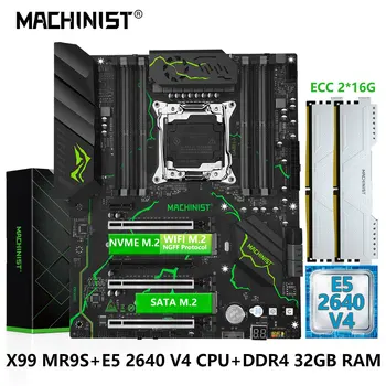  MACHINIST X99 Set Комплект материнской платы LGA 2011-3 Xeon CPU E5 2640 V4 Процессор DDR4 16 ГБ * 2 = 32 ГБ оперативной памяти ATX SSD NVME M.2 USB MR9S