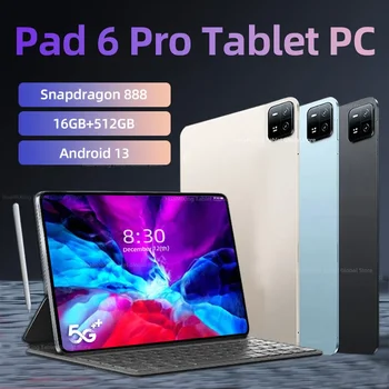  2023 Оригинальная Глобальная версия Pad 6 Pro Snapdragon 888 Android 13 Планшетный ПК 16 ГБ 512 ГБ 5G С двумя SIM-картами 10000 мАч HD 4K Xioami Tab