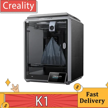  3D-принтер Creality K1, Автоматическое выравнивание, Максимальный расход 32 мм3/с, Максимальная скорость 600 мм/с, ускорение 20000 мм/с2 Цельная рама