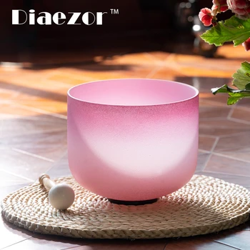  Diaezor 8-дюймовая хрустальная поющая чаша яркого цвета, инструмент для исцеления чакры звуком, глубокого расслабления
