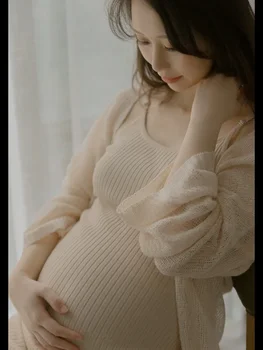  Платье для беременных и комплект халатов для беременных Женщин, эластичные платья для фотосессии беременных женщин для фотосессии беременных