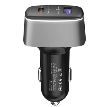 Автомобильное зарядное устройство Type C PD 83 Вт LED, кабель-адаптер для быстрой зарядки Dual USB + QC 3.0 для Iphone 12 11 Pro Max 6 7 8 X Huawei