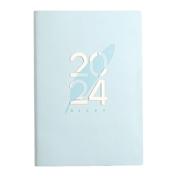  Дневник на 2024 год, дневник формата А5, ежедневник формата А5, блокнот для рождественского подарка, подарок на день рождения, дневники на 2024 год, синий, приблизительно. 14,5 Х 21 см