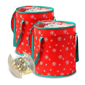  Контейнер для хранения Рождественских гирлянд, водонепроницаемая сумка-органайзер с ручкой, Рождественская сумка большой емкости для освещения домашней елки
