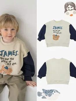  Jenny & Dave Spot, осенняя новинка 2023 года, детская рубашка Nordic Edition, пуловер с милыми героями мультфильмов для мальчиков и девочек