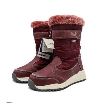  НОВАЯ 1 пара зимних теплых ботинок для девочек, кожаные детские лыжные ботинки, модные детские водонепроницаемые зимние ботинки, нулевые или -10 градусов, детские ботинки