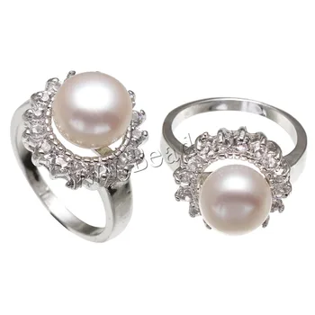  Бело-розовое кольцо, женское обручальное кольцо, Обручальные кольца, кольцо с пресноводным жемчугом, Праздничная вечеринка, Элегантный банкет, Женские подарки