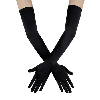  Длинные яркие атласные перчатки с полными пальцами 1920-х годов, вечерние оперные перчатки для вечеринок, Танцевальные перчатки для новобрачных