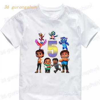  Футболки для мальчиков, детские футболки, футболки с героями мультфильмов Spirit Rangers, летние топы с короткими рукавами для девочек-одежда, детская одежда
