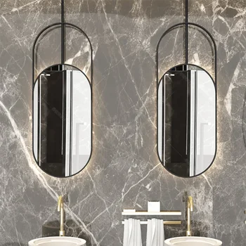  Органайзер для зеркала в ванной с золотой подсветкой, Подвесной Большой туалетный столик, умное зеркало со светодиодной подсветкой, настенная роспись Miroir, Обустройство дома
