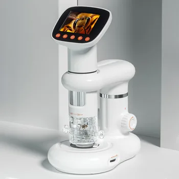  500/1000x Карманный Микроскоп с 2,0-Дюймовым IPS Экраном, Мини-Портативные Микроскопы с 8 Светодиодными Лампами, Ручной Цифровой Микроскоп для Детей