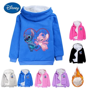  Детские куртки Disney для мальчиков и девочек, осенне-зимний сезон, хлопковая куртка, холодная теплая студенческая толстовка с капюшоном, плюшевые модели