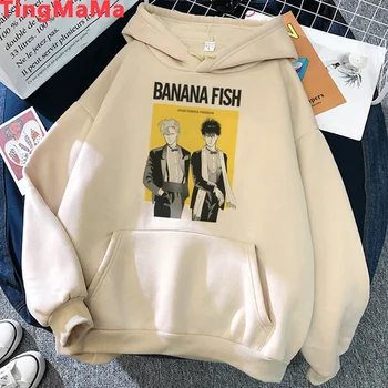  Толстовки с банановой рыбой для мужчин в стиле хип-хоп с принтом плюс размер y2k эстетическая мужская одежда в стиле хип-хоп