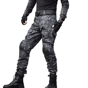 Камуфляжная тактическая одежда Армейская боевая форма Военные брюки С наколенниками Мультикамерные костюмы для страйкбола и пейнтбола Тренировочный костюм