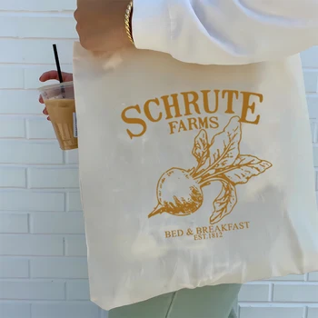  Сумка Schrute Farms, офисная сумка Майкла Скотта Дуайта Шруте, забавная холщовая сумка для покупок Дуайта