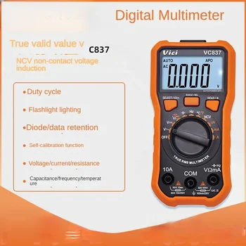  Цифровой автоматический мультиметр VC837 NCV производит 6000 отсчетов переменного/постоянного напряжения и измеряет температуру тока