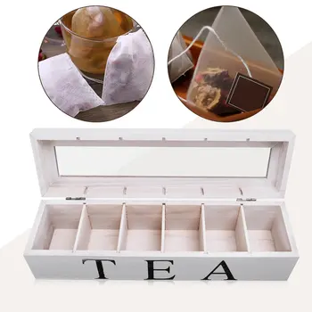  Деревянный органайзер для коробок для кофе и чая с крышкой, держатель для хранения кофейных пакетиков, органайзер для кухонных шкафов A