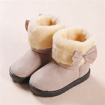  Новая хлопчатобумажная обувь для девочек, Зимние зимние ботинки, детская модная обувь принцессы для девочек, детские полусапожки, теплая детская обувь D955