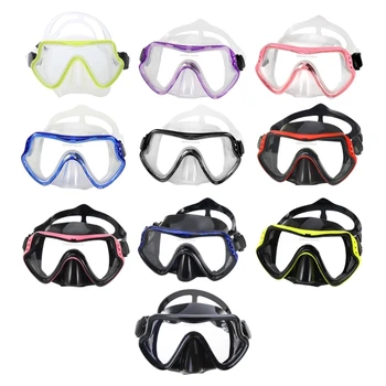  Маска для подводного плавания с трубкой, противотуманные очки для плавания, маска для подводного плавания с трубкой из закаленного стекла, плавательные очки с четким обзором на 180 °, простые в использовании