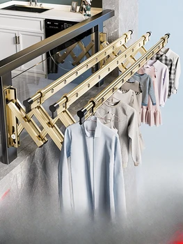  Телескопическая вешалка для одежды, висящая за окном балкона, двухтактная вешалка для одежды, складная верхняя одежда