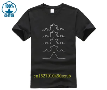  Футболка с кривой Коха, золотая середина фибоначчи, фрактал 1, спираль 1, 618, математика, математик, футболка с математиком
