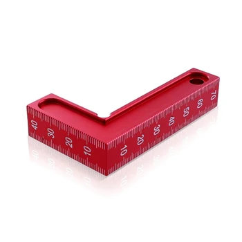 L-Образная квадратная Маленькая красная градуированная линейка прямоугольного позиционирования Деревообрабатывающий инструмент из алюминиевого сплава