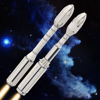  MOC Vega и Vega-C Space Heavy Saturn Rocket Bricks, космический корабль, Пусковая установка, Вселенная, Аэрокосмический строительный блок, Детская игрушка, подарок на день рождения