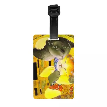  Изготовленная на Заказ Багажная Бирка Pet Cat The Kiss С Именной Карточкой Gustav Klimt Art Privacy Cover ID Label для Дорожной Сумки Чемодана