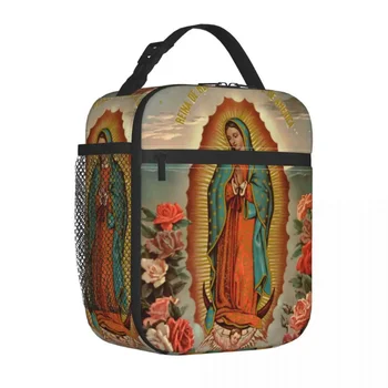  Богоматерь Гваделупская, Мексиканская Дева Мария, Изолированная сумка для ланча, христианская католическая сумка-холодильник, Тоут, Ланч-бокс, офис на открытом воздухе