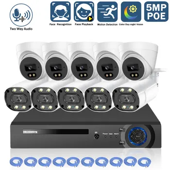  H.265 5MP POE CCTV Система Безопасности XMEYE 4K 10CH NVR Камера Система Безопасности Цветная Камера Ночного Видения Комплект Видеонаблюдения 8CH