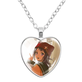  Аниме BanG Dream стеклянный кабошон сердце кулон ожерелье Тояма Касуми для подарков фанатам Модные украшения