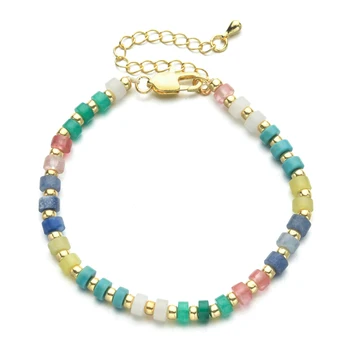  ZMZY Многоцветный браслет из натурального камня, Бусины, Плетеные браслеты ручной работы Для женщин, Исцеляющие украшения Рейки