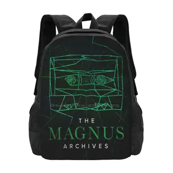  Логотип The Magnus Archives (сезон 5) (квадратный блок логотипа) Школьные сумки для девочек-подростков, дорожные сумки для ноутбуков The Magnus